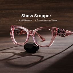 Skylar Butterfly Clear Pink Glasses2