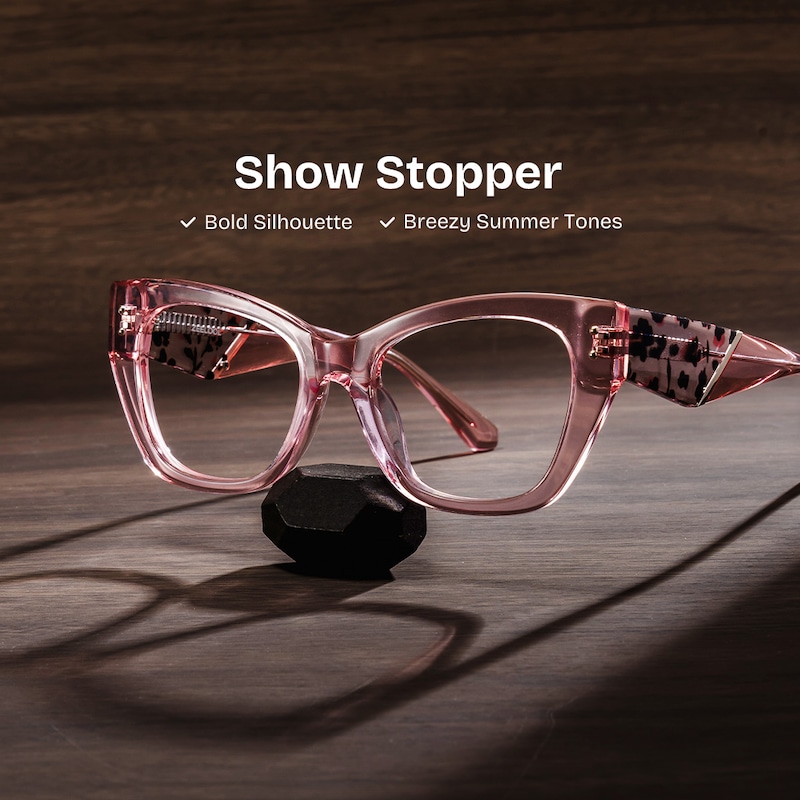 ZEELOOL Skylar Butterfly Crystal Pink Glasses