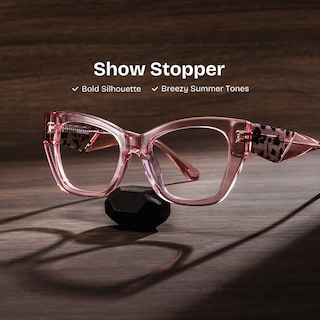 Skylar Butterfly Crystal Pink Glasses2