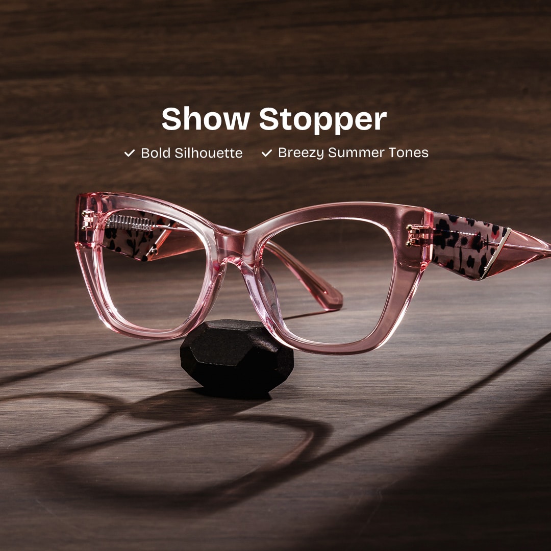 Skylar Butterfly Crystal Pink Glasses2