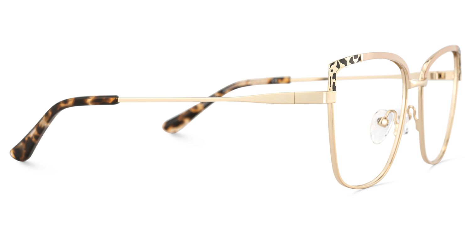 Square Metal Glasses With Pink and Tortoise Color4