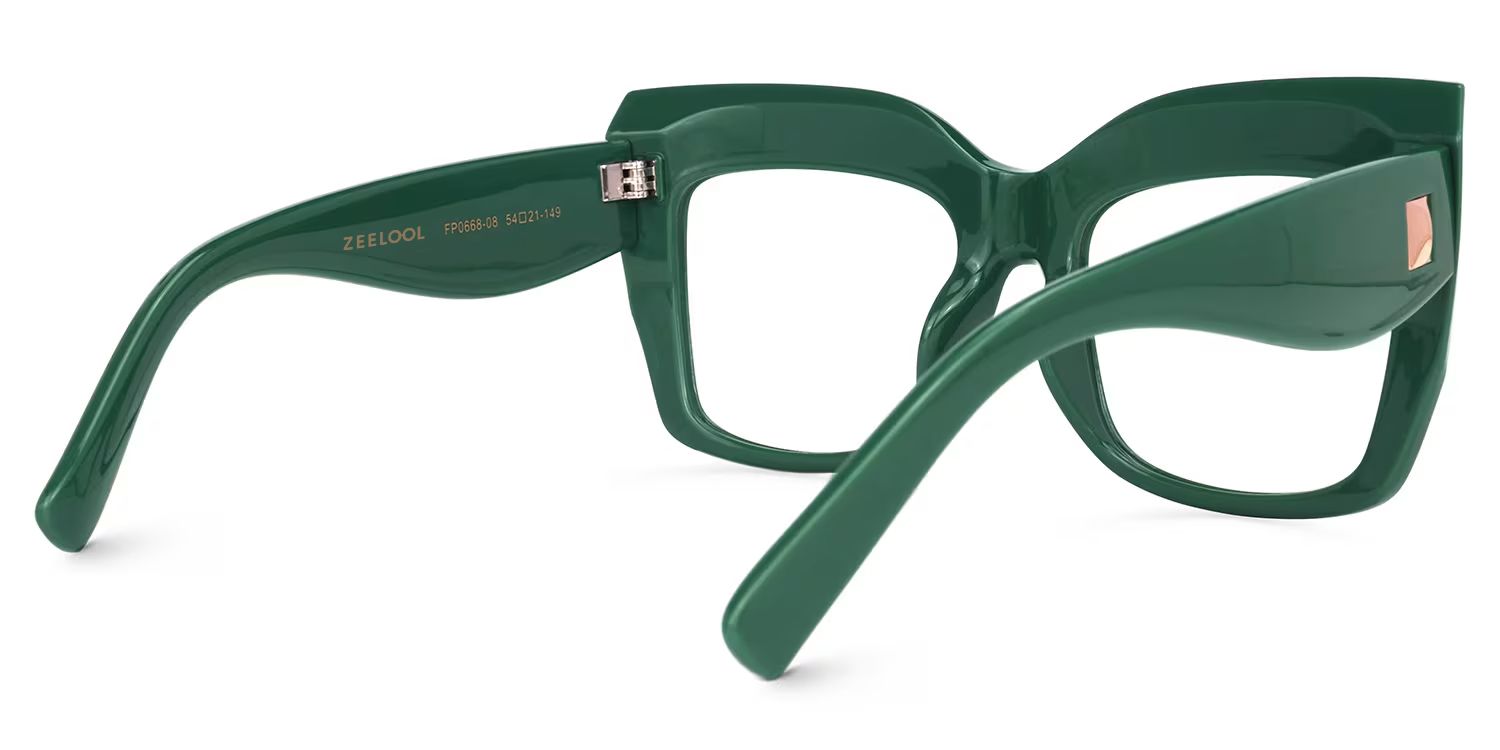 Alberta Cat-Eye Green Frame Glasses | ZEELOOL Canada3