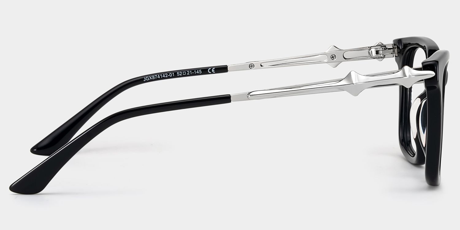 Reese black glasses with silver rims Online | ZEELOOL