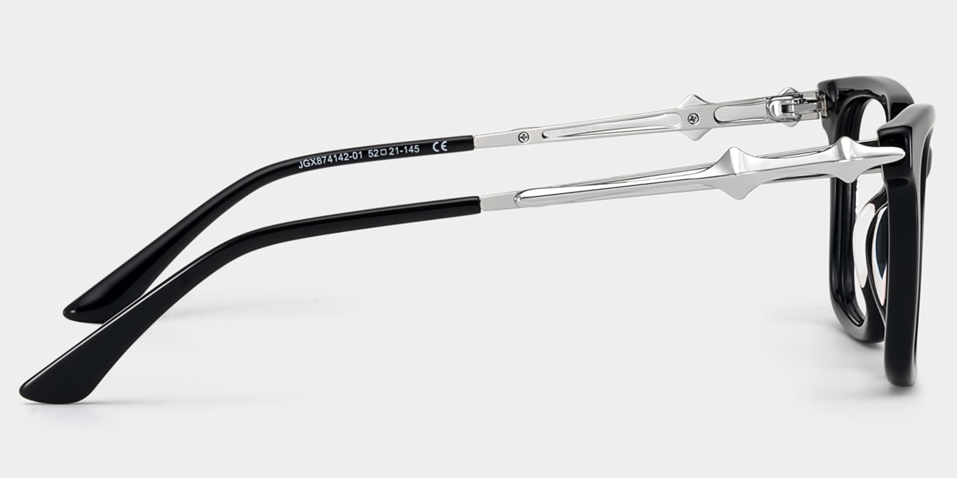 Reese black glasses with silver rims Online | ZEELOOL5