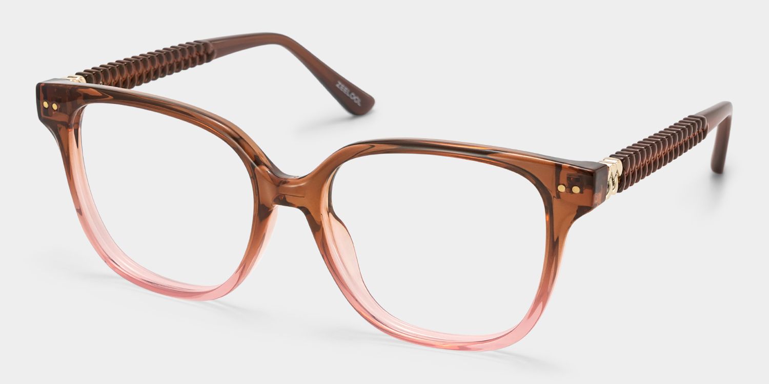 Clara Amber Cat Eye Two-tone Frame Glasses for Women | ZEELOOL