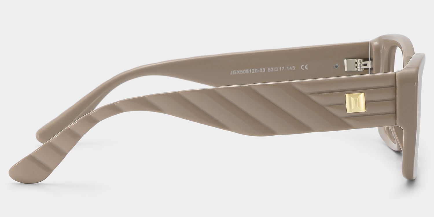 Hannah Beige Rectangle Frame Glasses | ZEELOOL4