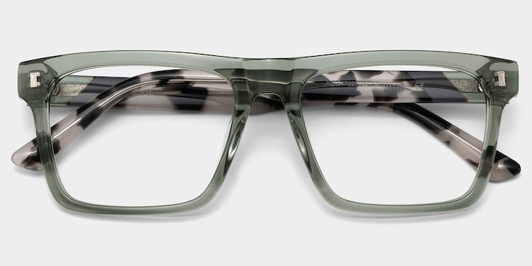 Henry Rectangle Gray Green Glasses