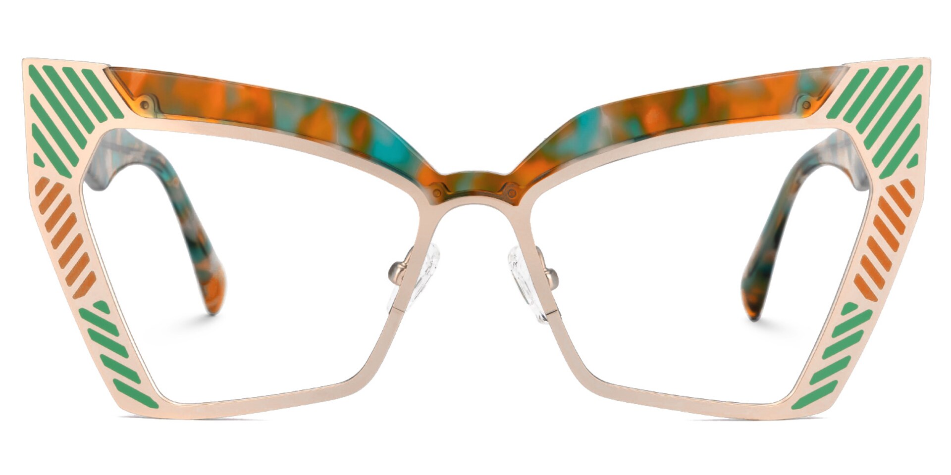 Chrishana Designer Eyeglasses in Butterfly Orange-Tortoise Frame0