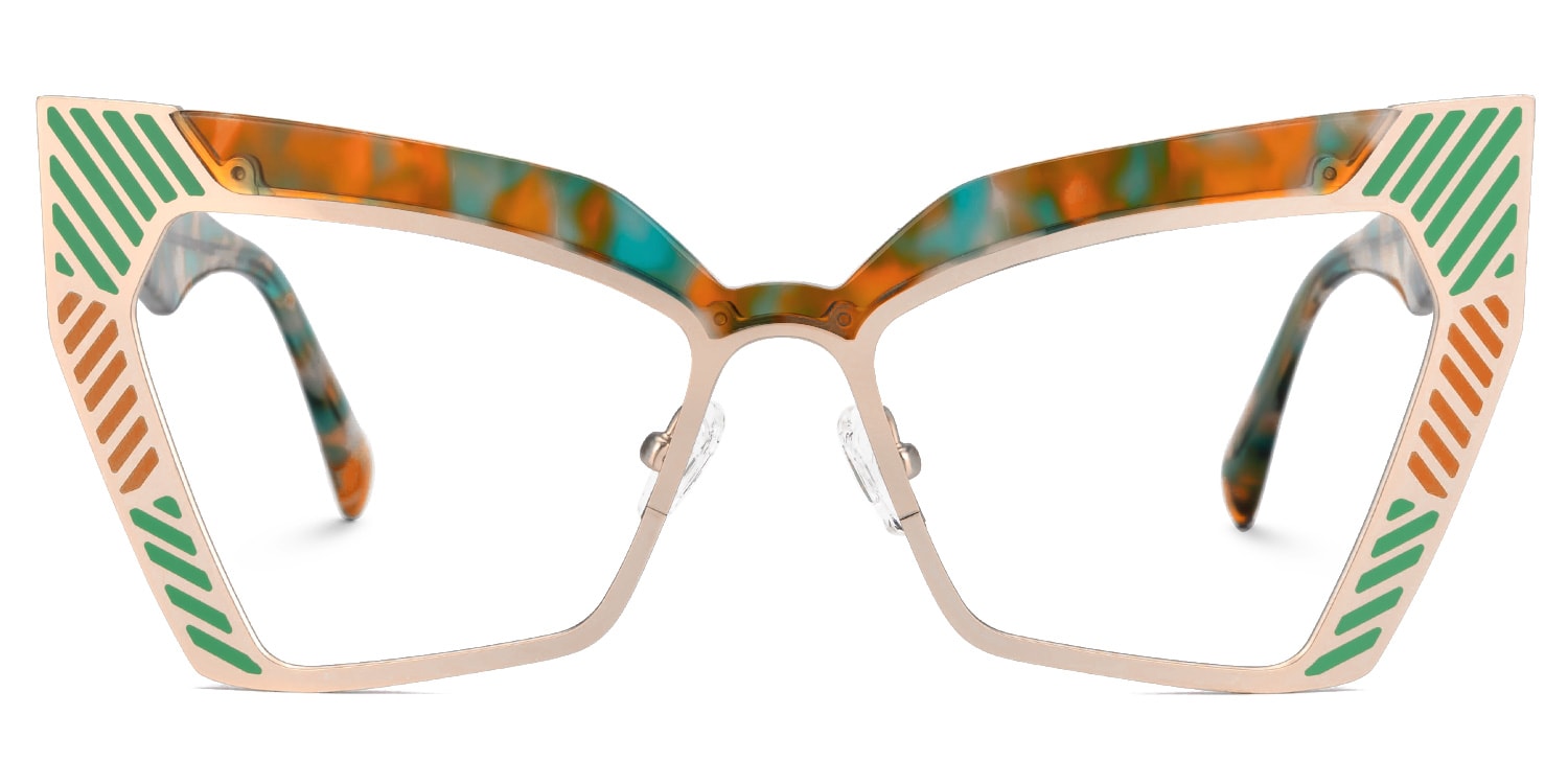 Chrishana Designer Eyeglasses in Butterfly Orange-Tortoise Frame0