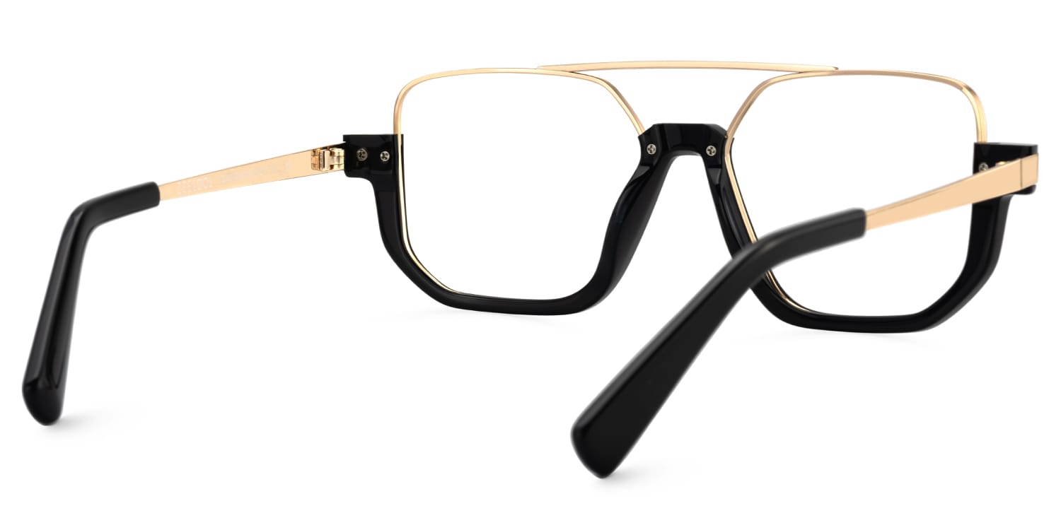 Oromiya Aviator Black Gold Glasses5