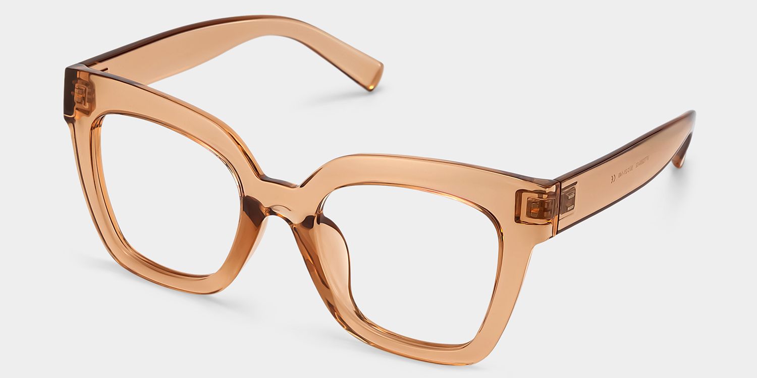 Malcolm Square Clear Beige Frame Glasses | Zeelool2