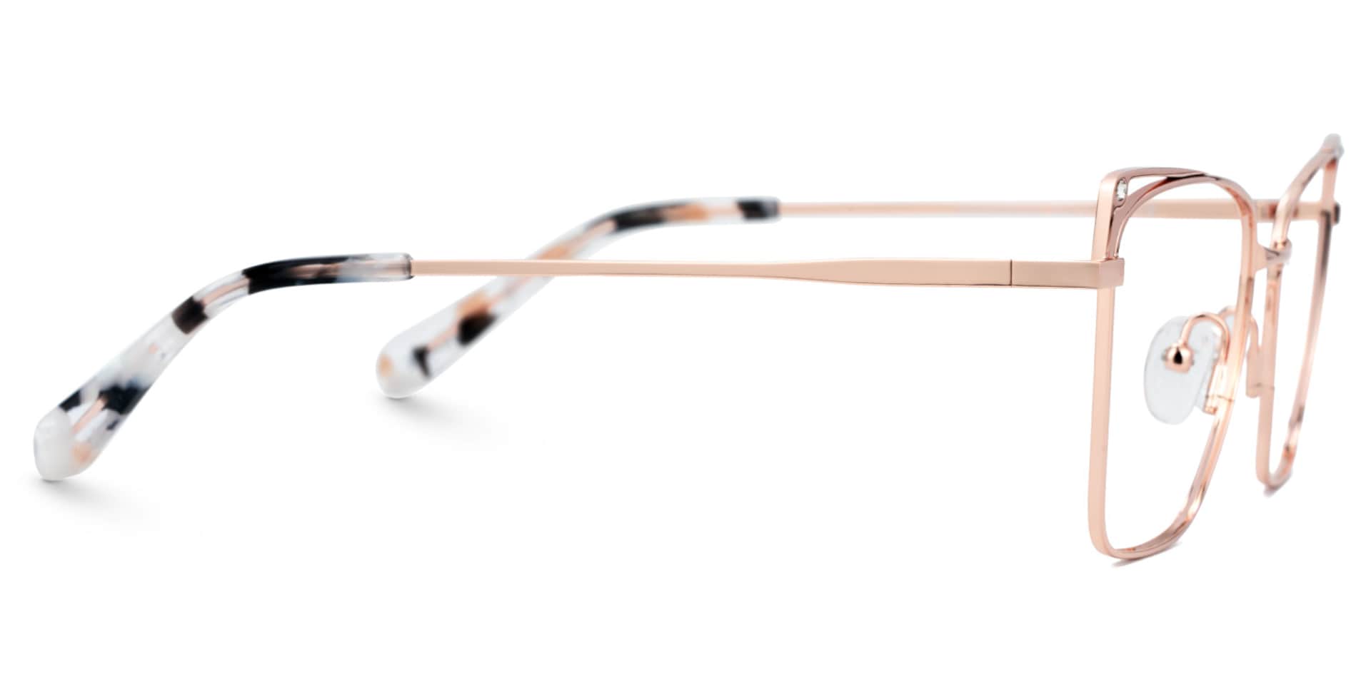 Rectangle Rose Gold Metal Glasses Frames | Zeelool2