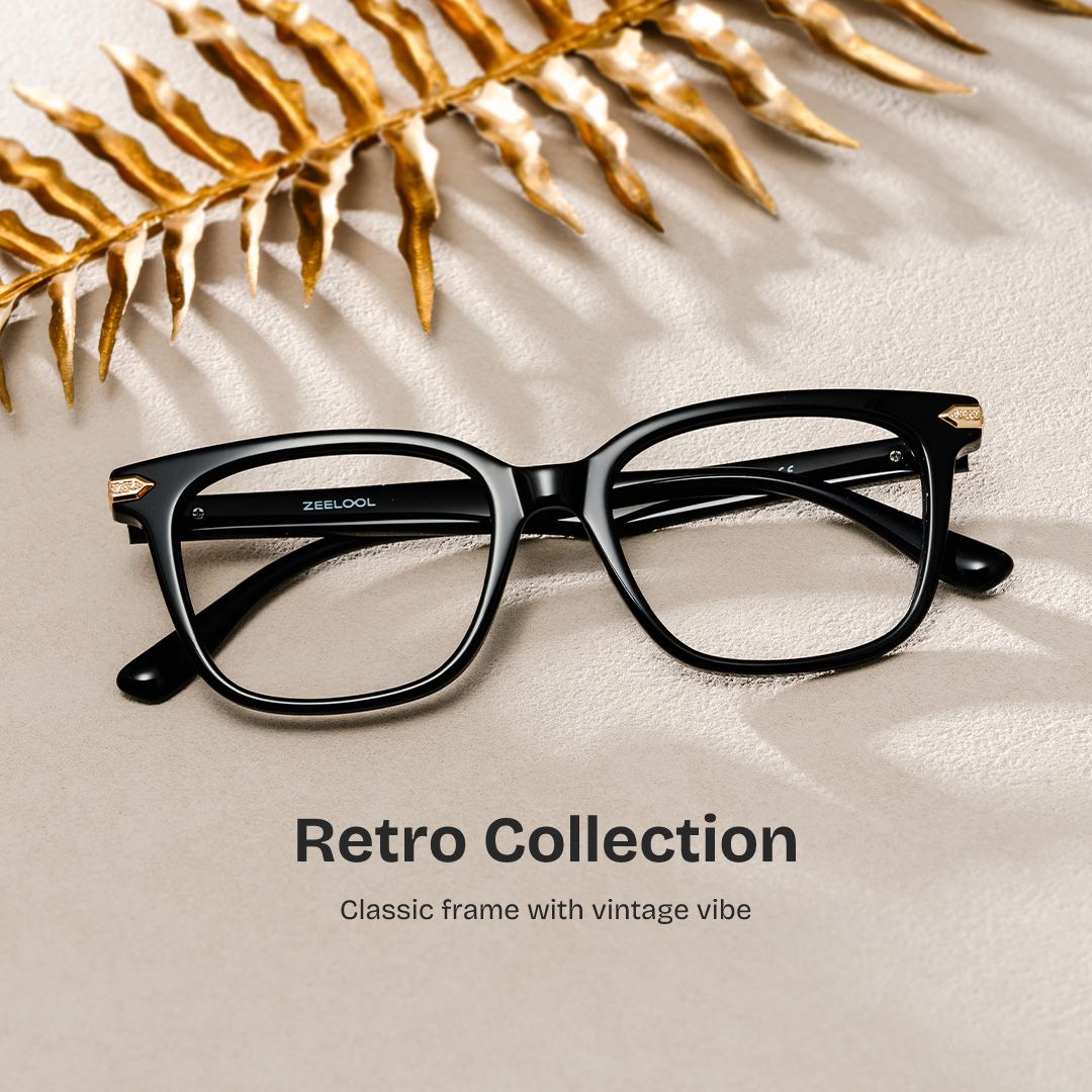 Thomas Black Frame Glasses with Rectangle Frame Online | ZEELOOL0
