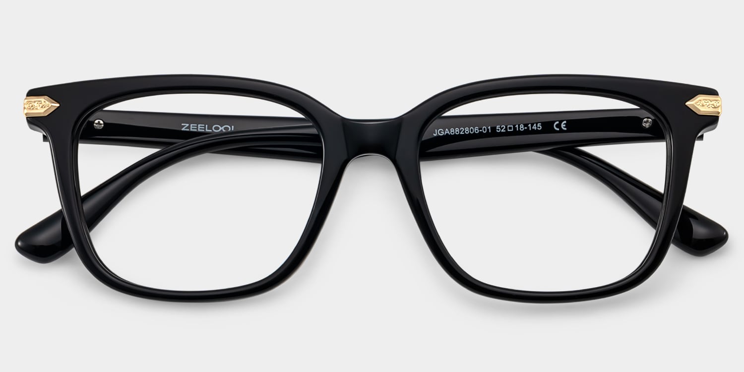 Thomas Rectangle Black Glasses2
