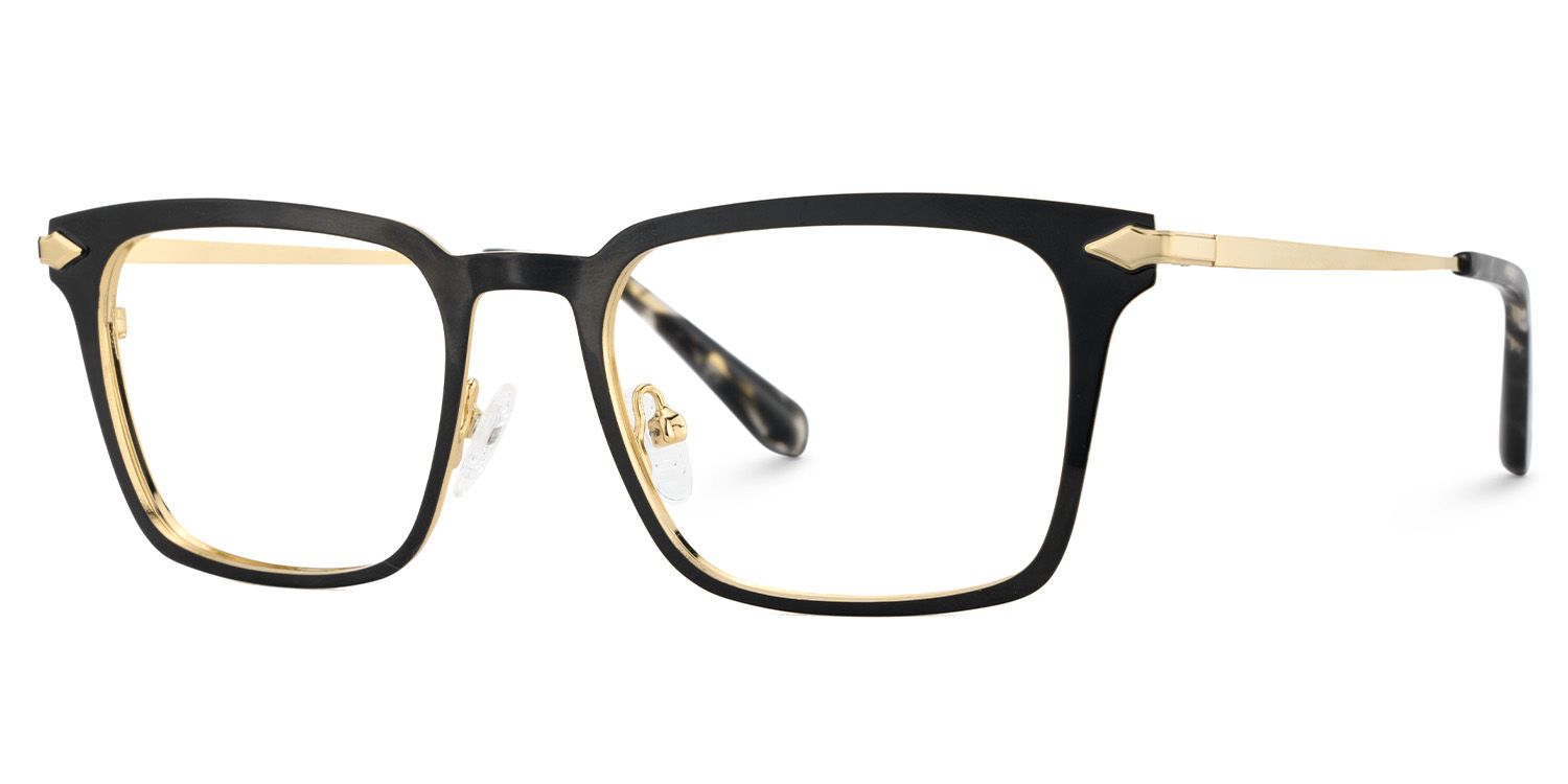 Black Color Chaney Rectangle Prescription Glasses | Zeelool3