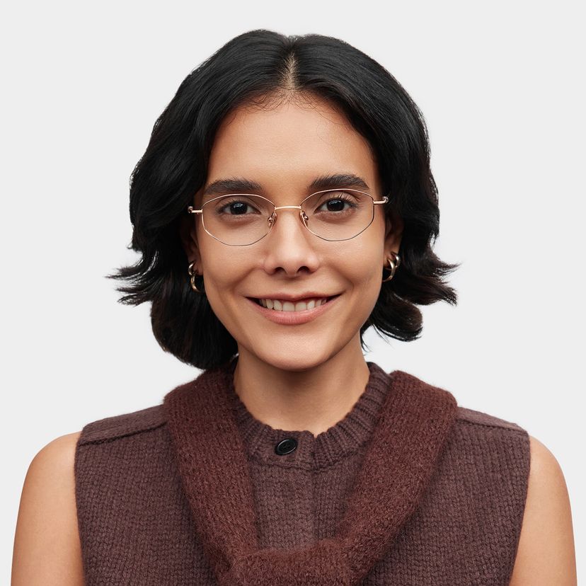 Everett Geometric Gold Glasses