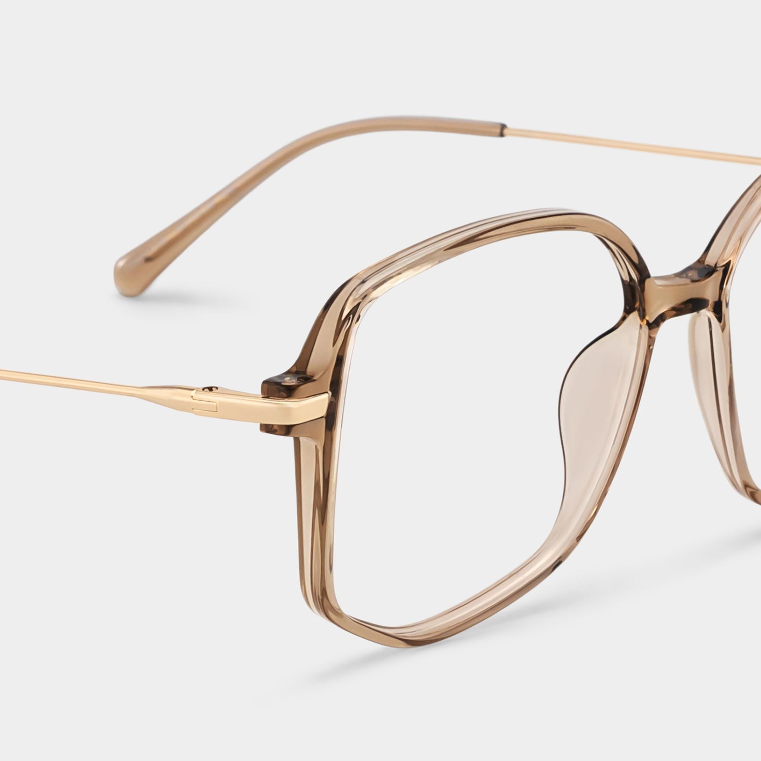 Payton Geometric Beige Frame Glasses | Zeelool Optical4