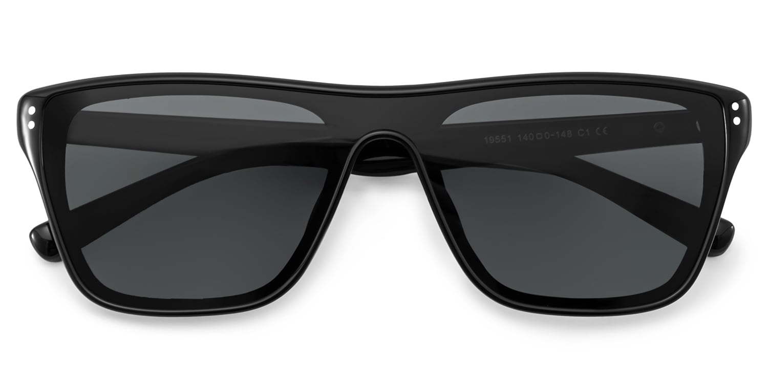 Paloma Aviator Black Polarized Sunglasses