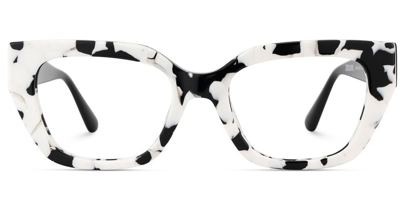 Flare Rectangle Cow Print Glasses