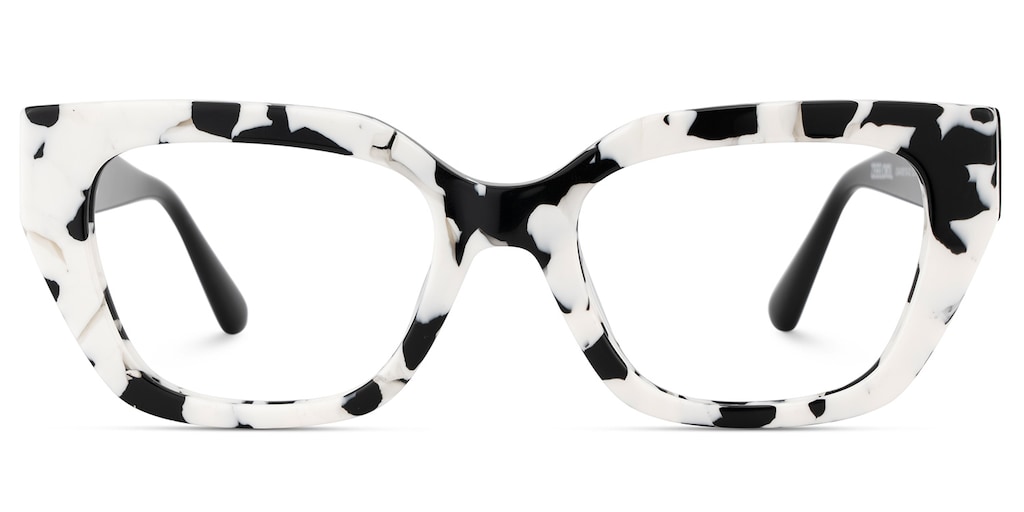 Flare Rectangle Cow Print Glasses