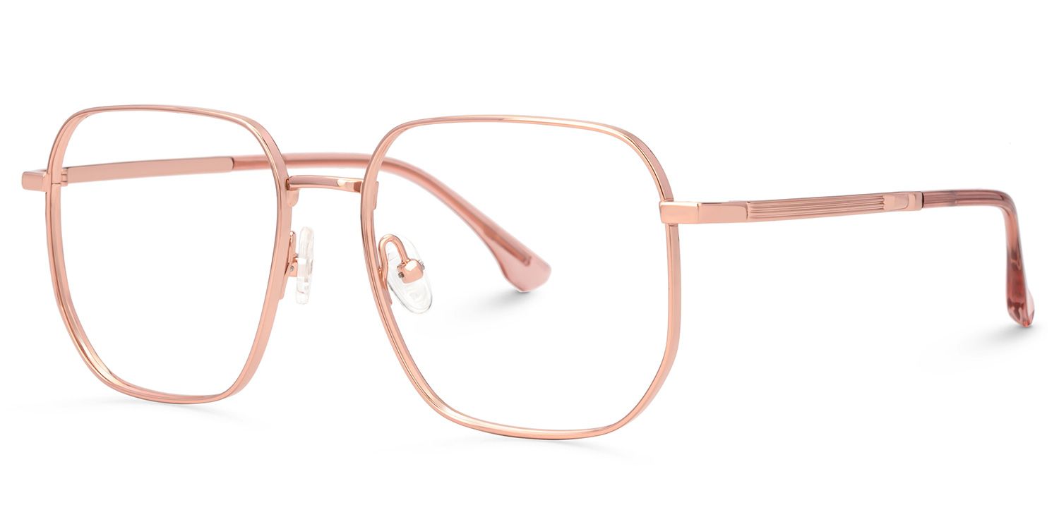 Kerbye Square Pink Eyeglasses with Titanium Material -Zeelool1