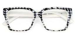 Juliane Rectangle Black White Glasses1