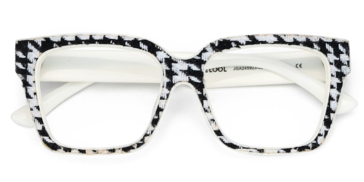 Juliane Rectangle Black White Glasses