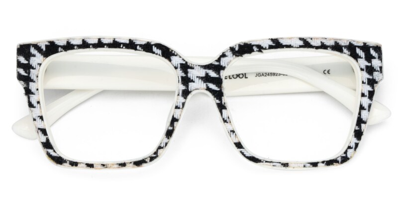 Juliane Rectangle Black White Glasses