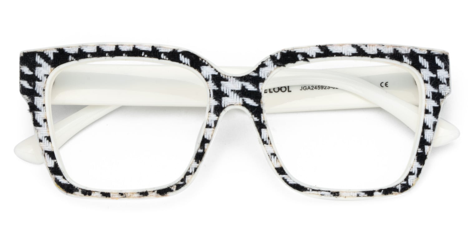Juliane Rectangle Black White Glasses