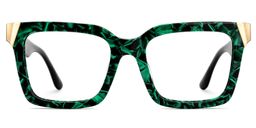 Shernia Square Green-Floral Glasses0
