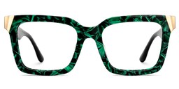 Shernia Square Green-Floral Glasses0