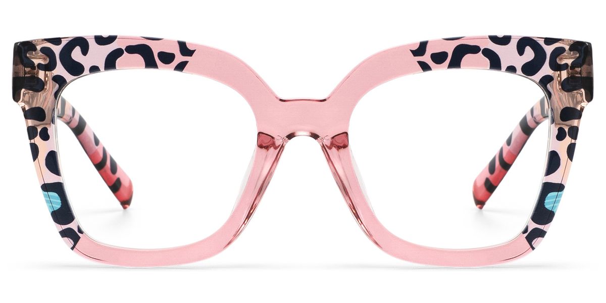 Malcolm Square Pink Leopard Glasses15
