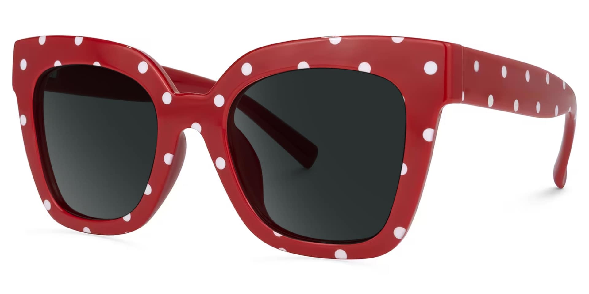 Malcolm Square Red Polka Dot Frame Sunglasses | Zeelool1