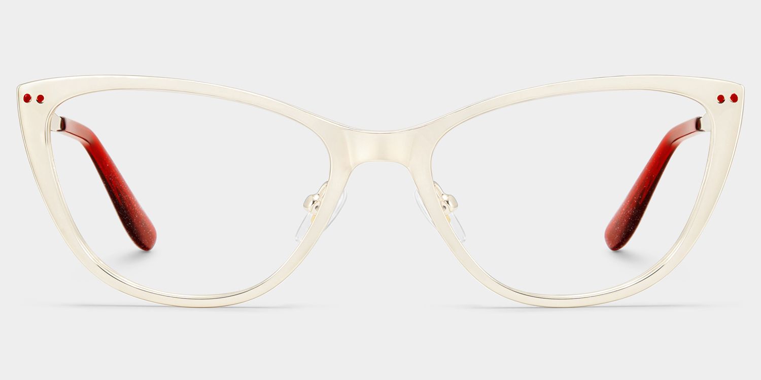Katherine Light Gold Cat-Eye Glasses | ZEELOOL1
