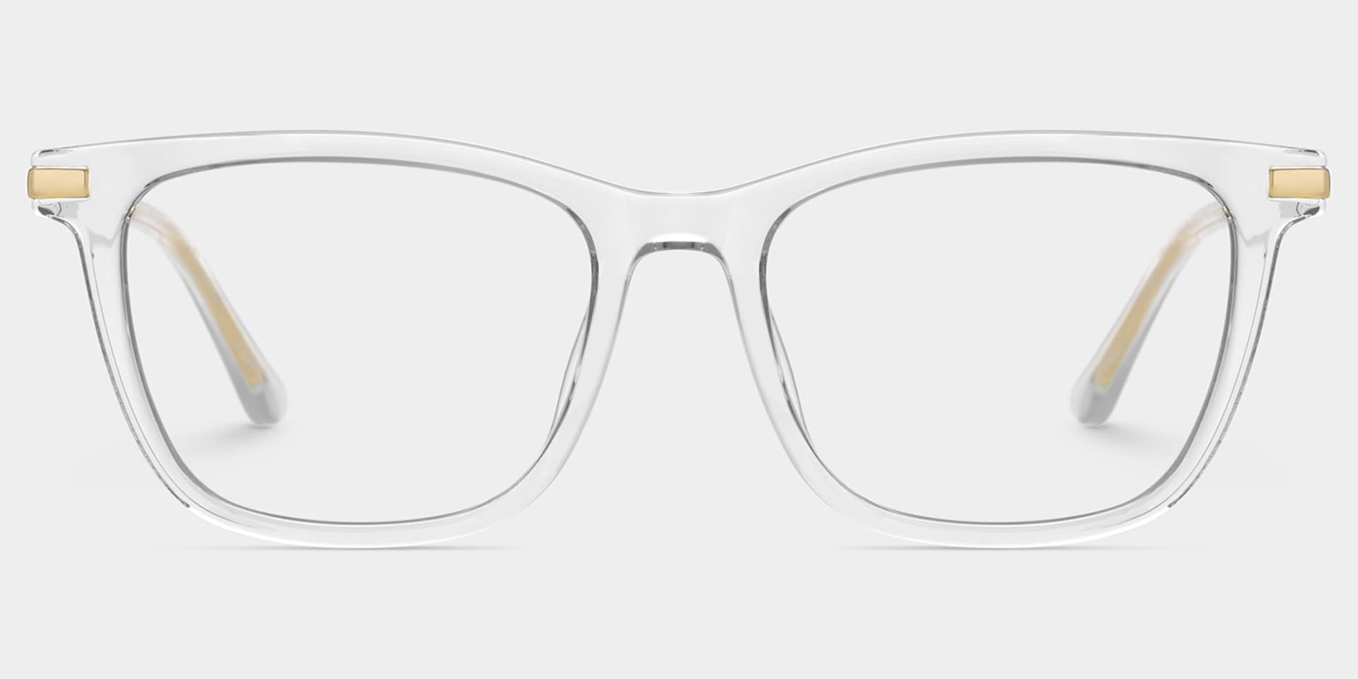 Selena Rectangle Clear White Glasses Bling Frames | ZEELOOL1