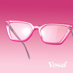 Yosef Bright-Pink Cat eye Glasses0