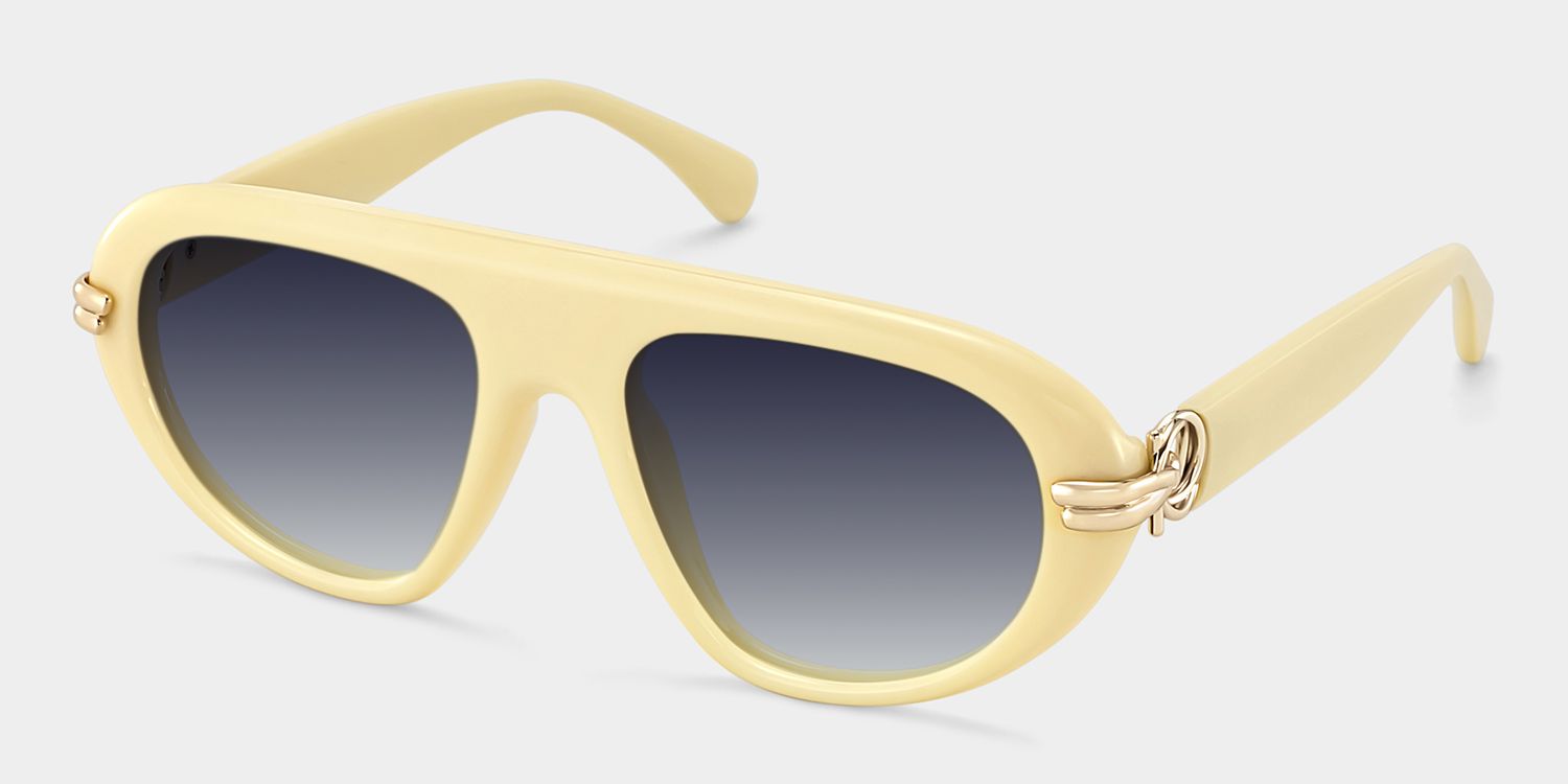 Aveline White Thin Aviator Full-Rim Glasses for Women | ZEELOOL2