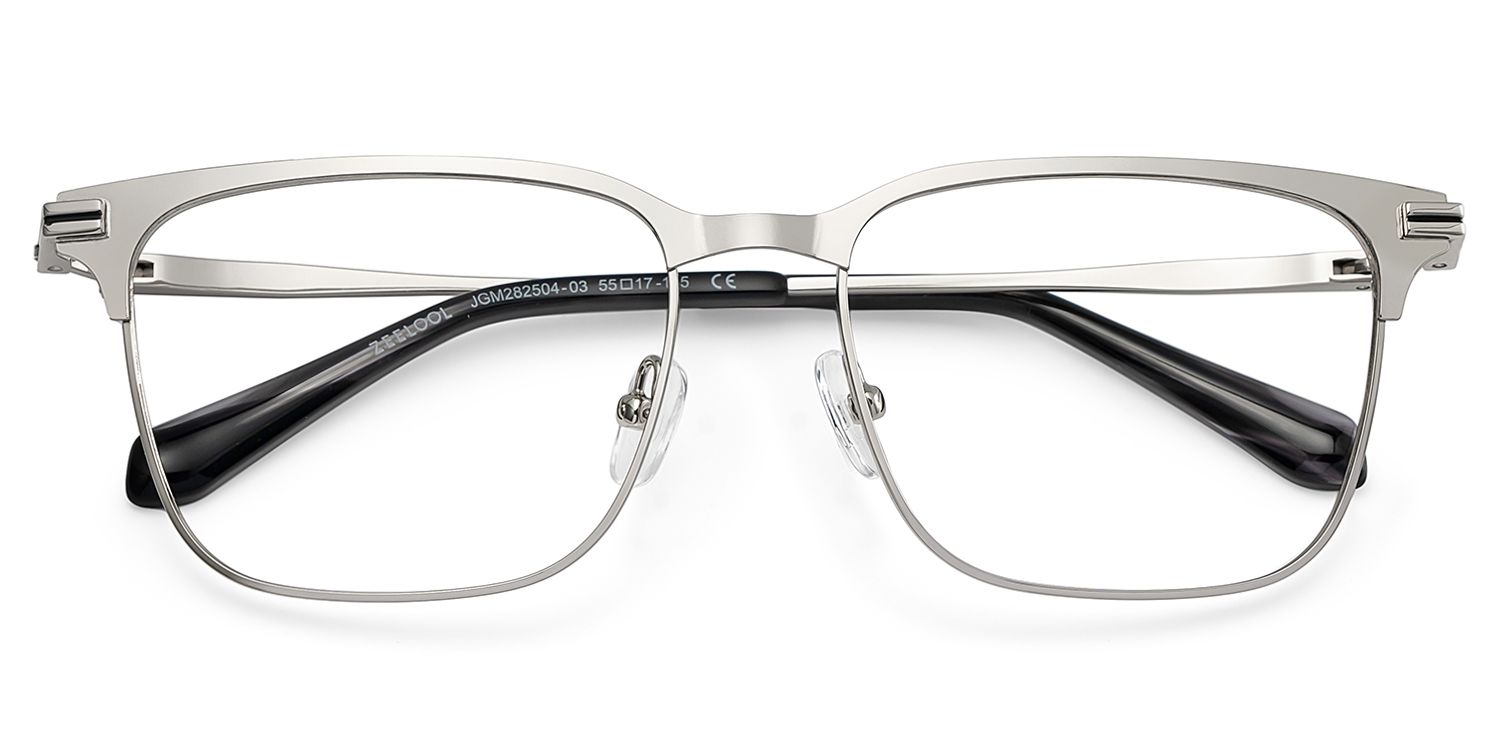 Marshall Silver Rectangle Prescription Glasses | Zeelool2