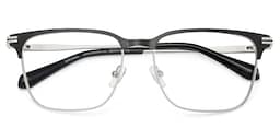 Marshall Rectangle Grey Silver Glasses2