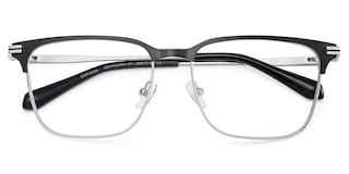 Marshall Rectangle Grey Silver Glasses2