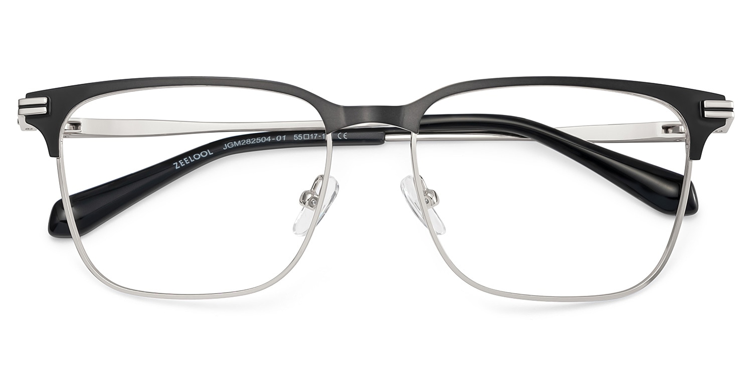 Marshall Rectangle Grey Silver Glasses2
