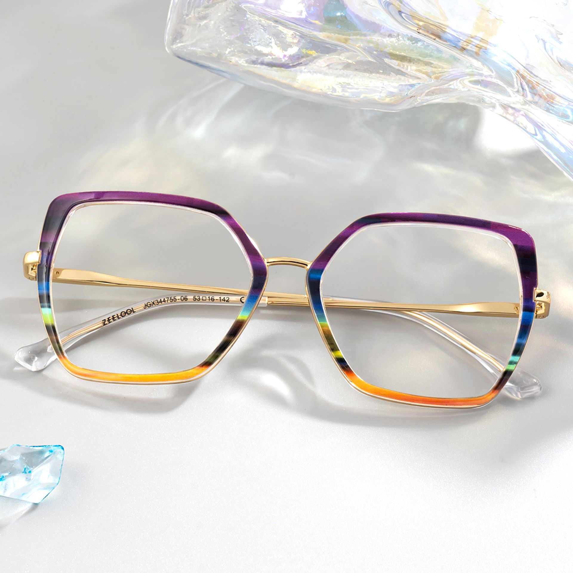 Hexagon Frame Specs With Purple And Yellow0