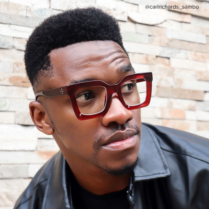 Lobo Square Red Glasses | Zeelool Glasses4