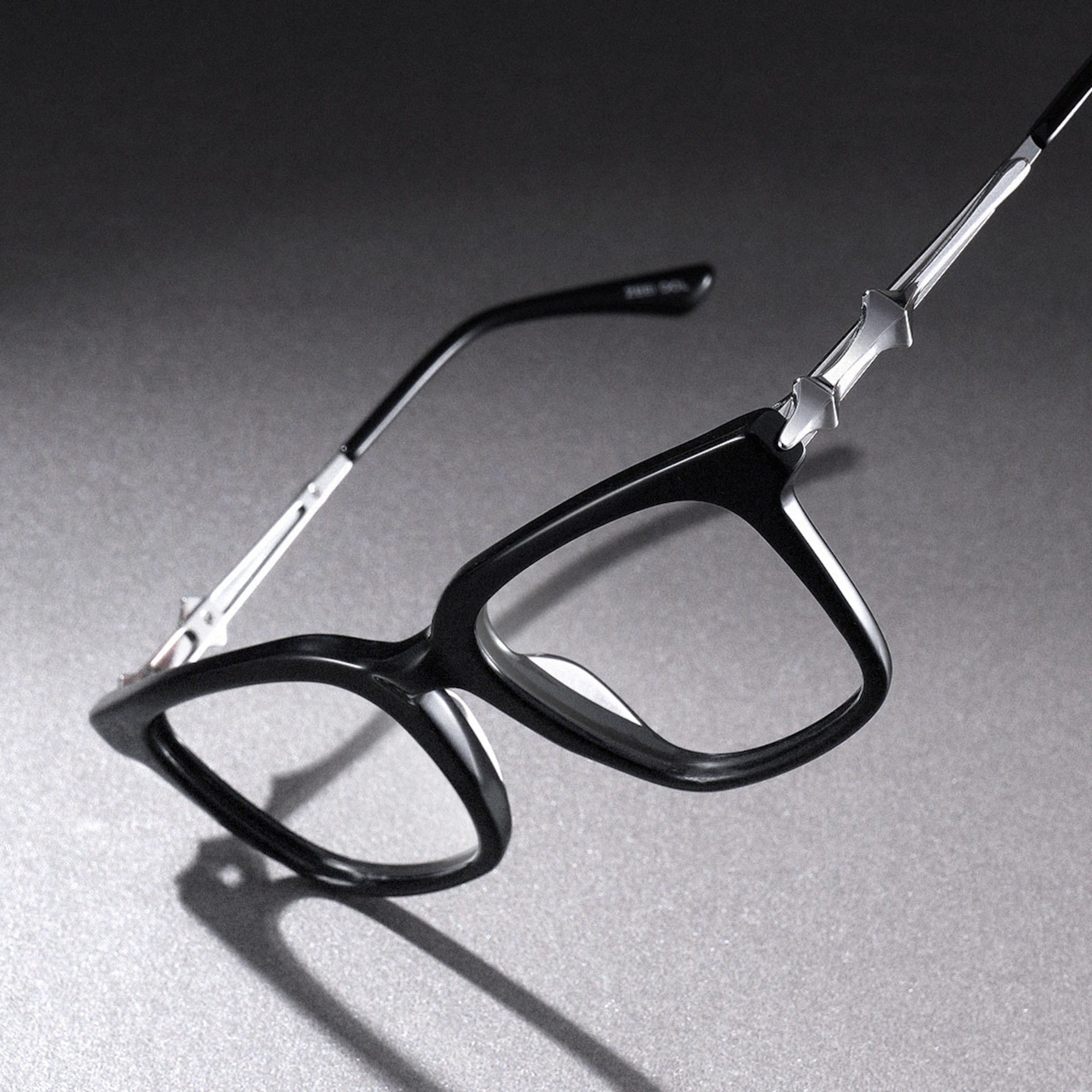 Reese black glasses with silver rims Online | ZEELOOL1