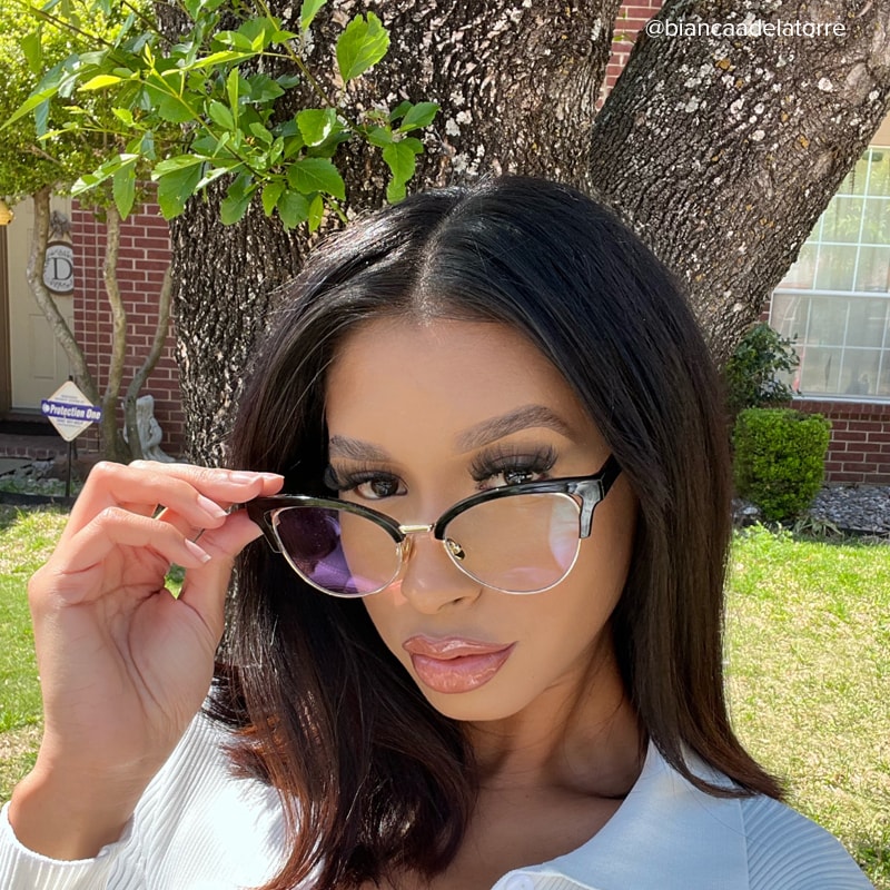 Charlene Browline Black Glasses6