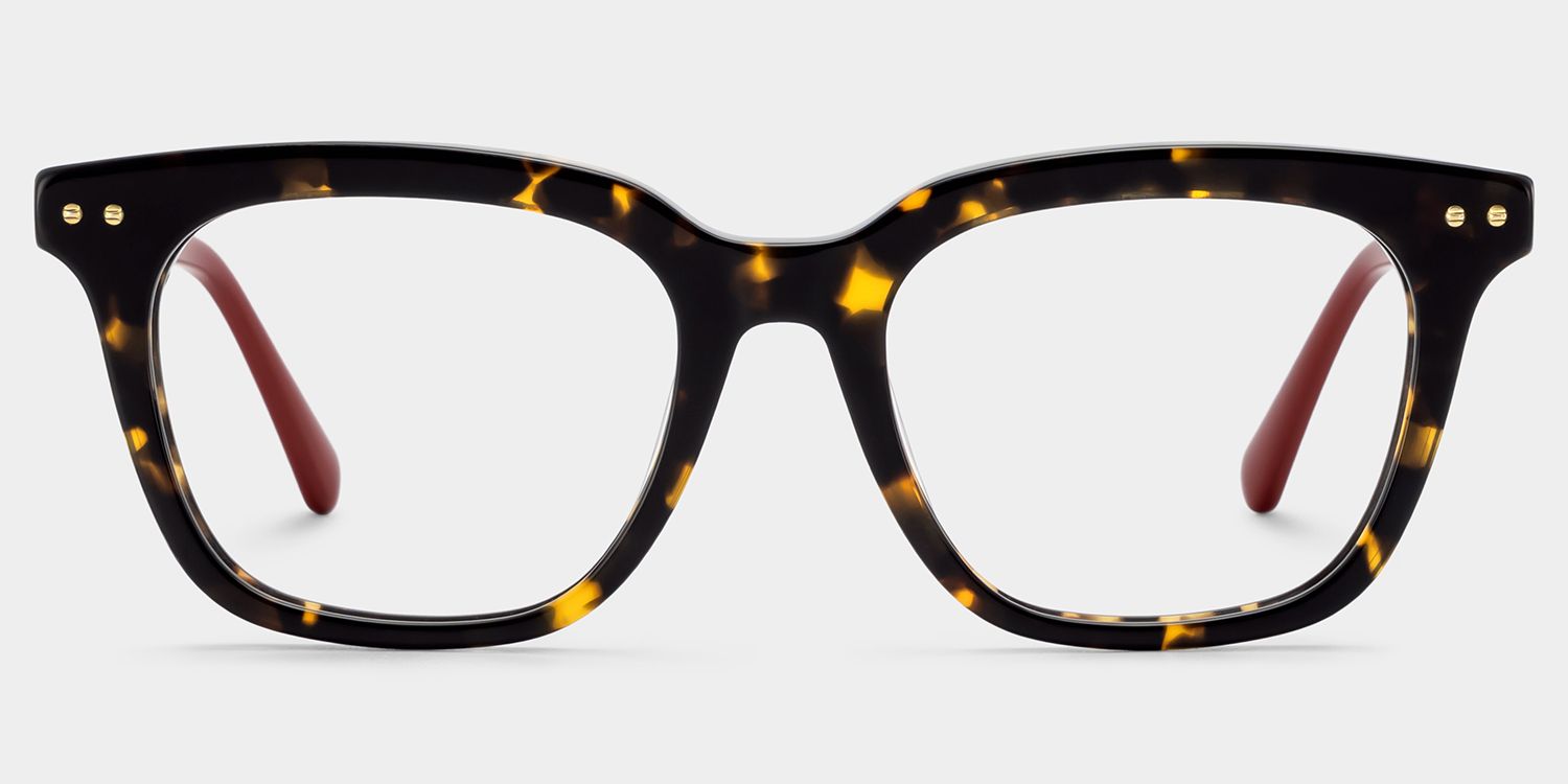 Angela Tortoise Rectangle Glasses | Retro Campus Essential2