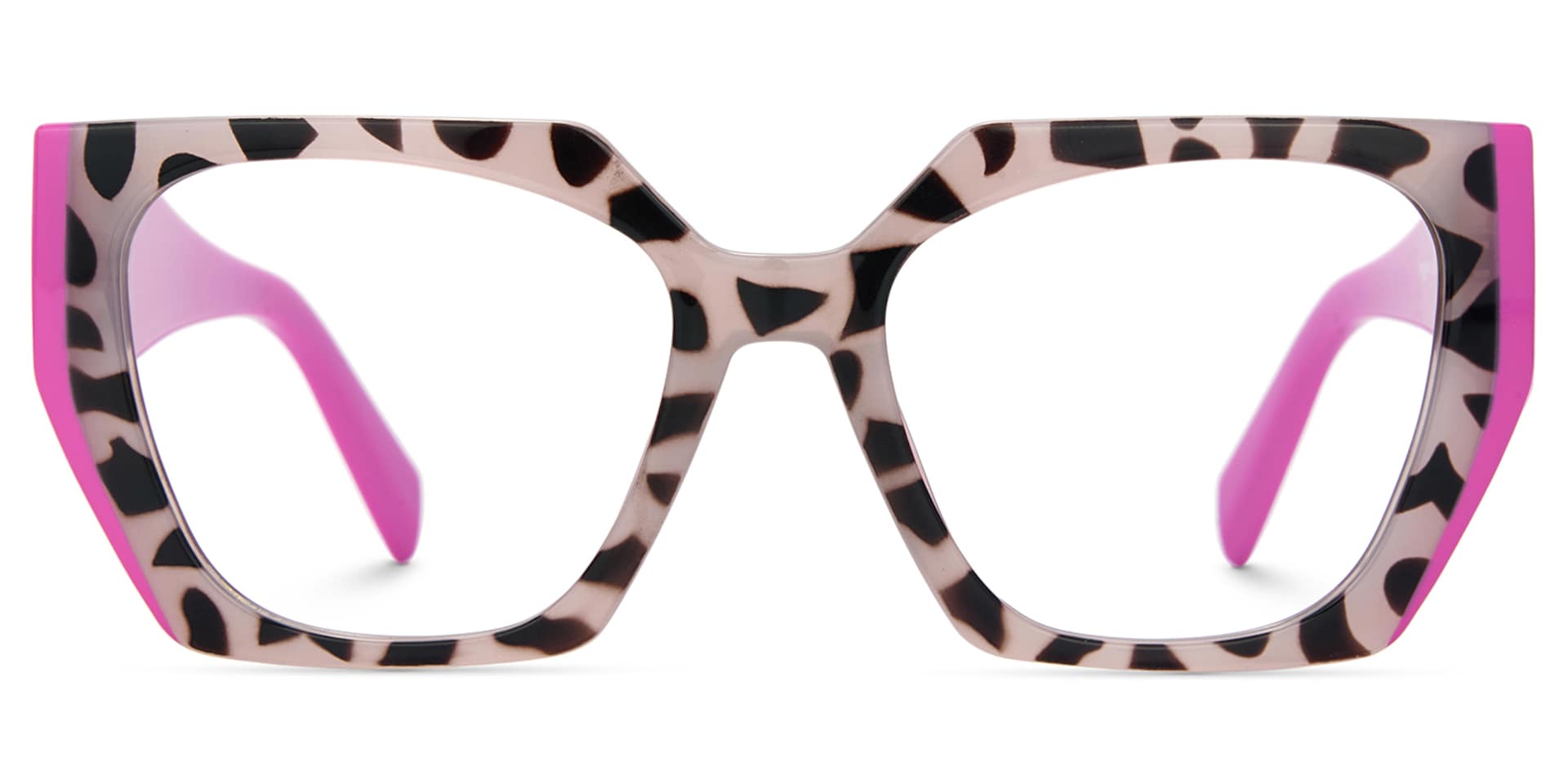 Affordable Pink Tortoise Hexagon Shaped Prescription Glasses0