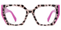 Sileidy Geometric Pink Tortoise Glasses0