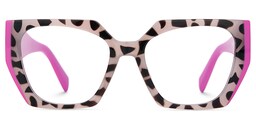 Sileidy Geometric Pink Tortoise Glasses0