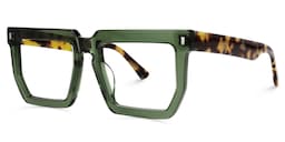 Daniela Rectangle Green Glasses2